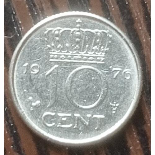 Монета 10 центов Нидерланды 1976