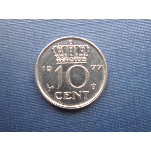 Монета 10 центов Нидерланды 1977