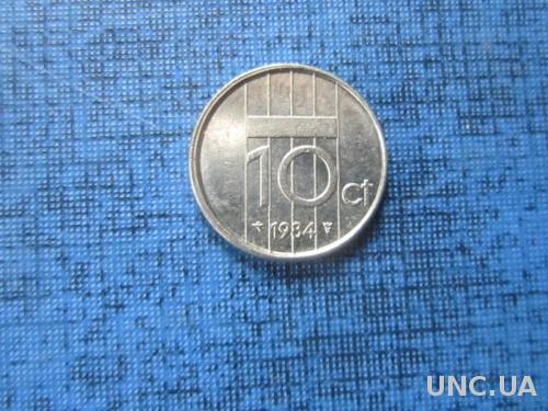 Монета 10 центов Нидерланды 1984
