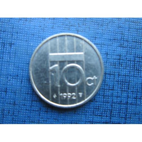 Монета 10 центов Нидерланды 1992