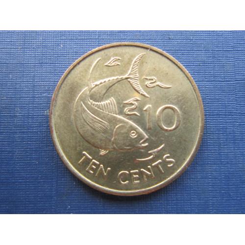 Монета 10 центов Сейшельские острова Сейшелы 2007 фауна рыба