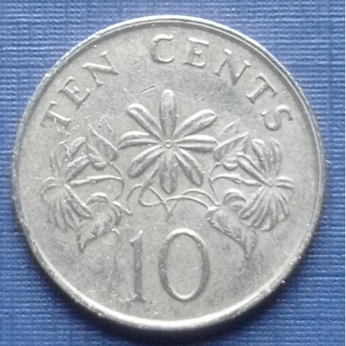 Монета 10 центов Сингапур 1989