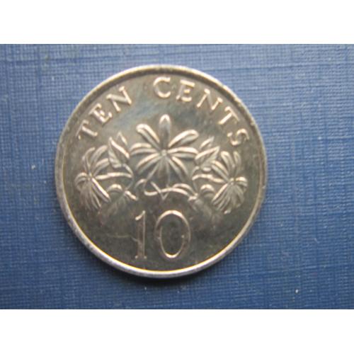 Монета 10 центов Сингапур 1985