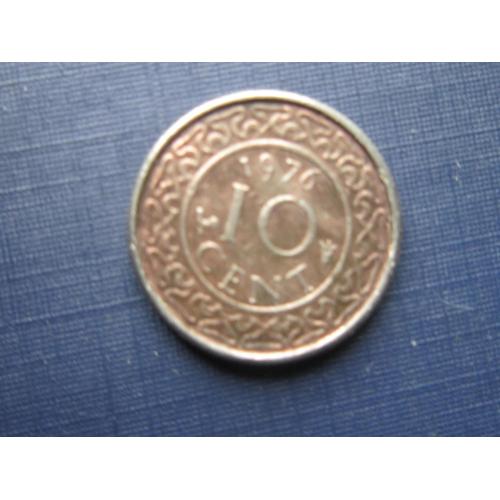 Монета 10 центов Суринам 1976