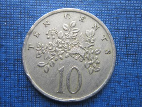 Монета 10 центов Ямайка 1975