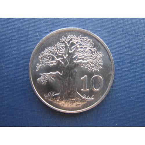 Монета 10 центов Зимбабве 1980 баобаб