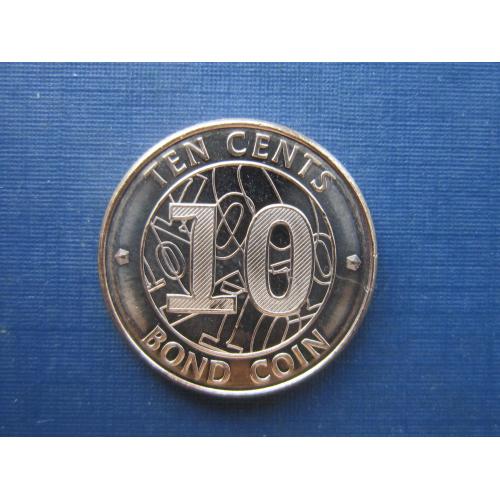 Монета 10 центов Зимбабве 2014 состояние