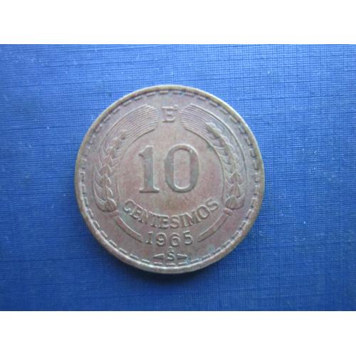 Монета 10 чентезімо Чилі 1965 фауна птах кондор