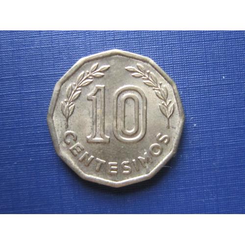 Монета 10 чентезимо Уругвай 1976 фауна лошадь