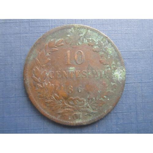 Монета 10 чентизими Италия 186- ? ОМ Стразбург