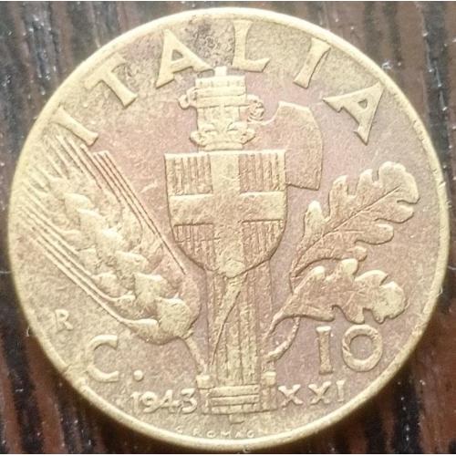 Монета 10 чентизими Италия 1943