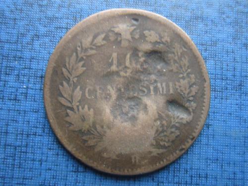 Монета 10 четезими Италия 1866-1867 Н Бирмингем как есть