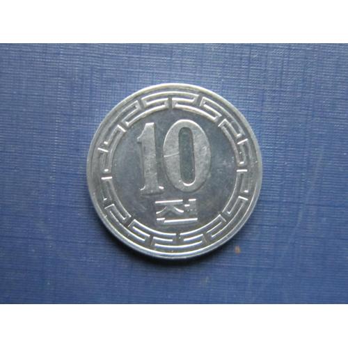 Монета 10 чон Северная Корея КНДР 1959 без звёзд состояние