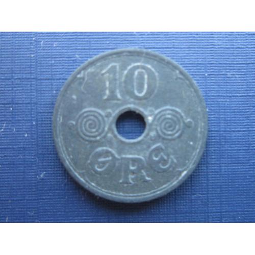 Монета 10 эре Дания 1944 цинк оккупация