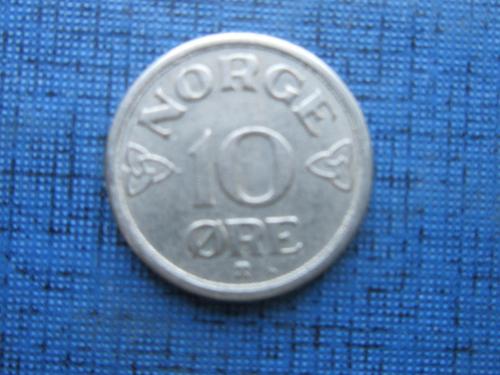 Монета 10 эре Норвегия 1953