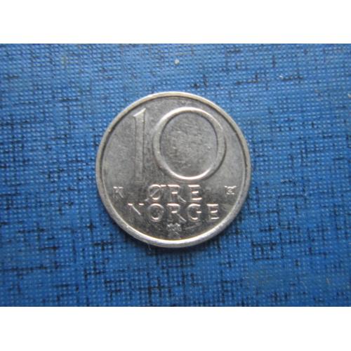 Монета 10 эре Норвегия 1988