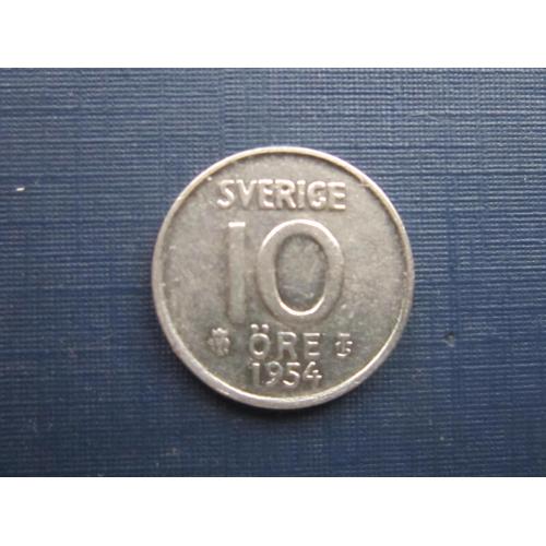Монета 10 эре Швеция 1954 серебро