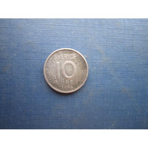 Монета 10 эре Швеция 1954 серебро