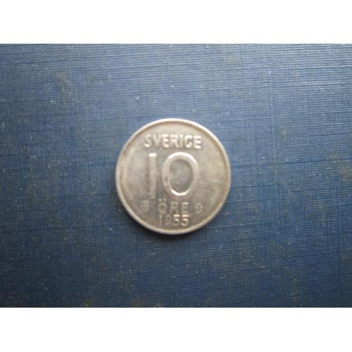 Монета 10 ере Швеція 1955 срібло