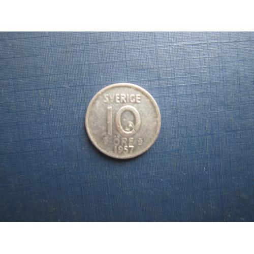 Монета 10 ере Швеція 1957 срібло