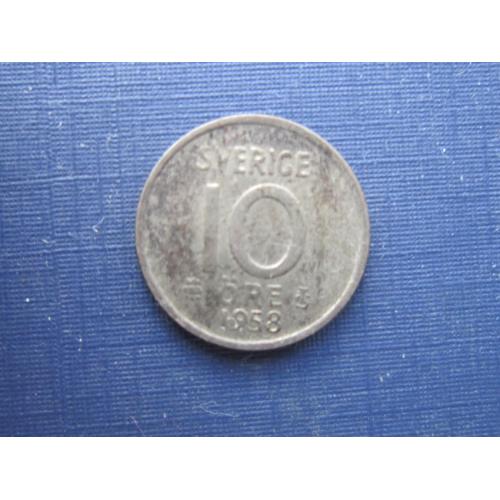 Монета 10 эре Швеция 1958 серебро