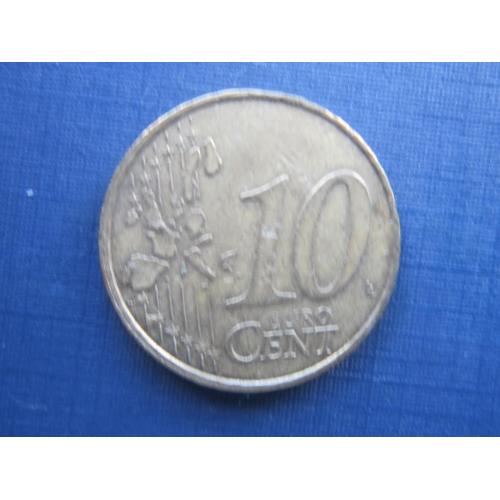 Монета 10 евроцентов Бельгия 2001