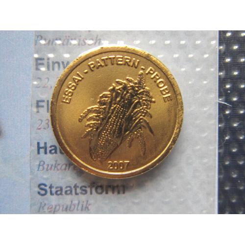 Монета 10 евроцентов Румыния 2007 Проба Европроба флора кукуруза UNC запайка