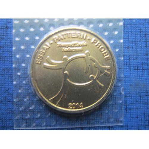 Монета 10 евроцентов (серос) Андорра 2014 Проба Европроба семья хоровод UNC запайка