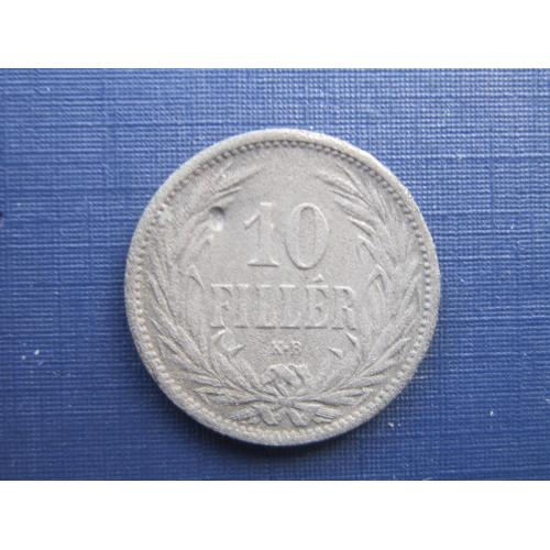 Монета 10 филлеров Австро-Венгрия 1909 для Венгрии