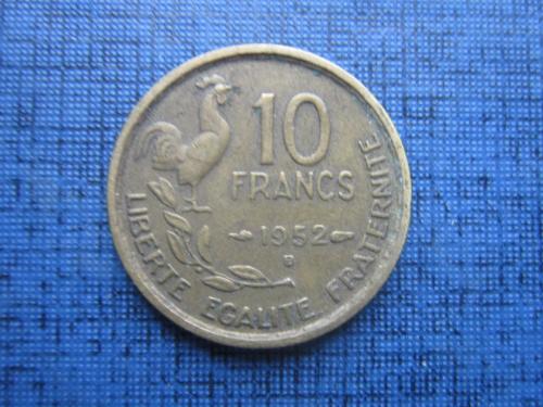 Монета 10 франков Франция 1952 В фауна петух