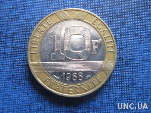 Монета 10 франков Франция 1988

