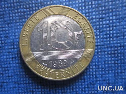 Монета 10 франков Франция 1989
