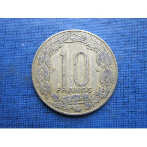 Монета 10 франков Камерун 1965 фауна антилопы