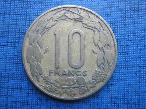монета 10 франков Камерун 1967 фауна антилопы