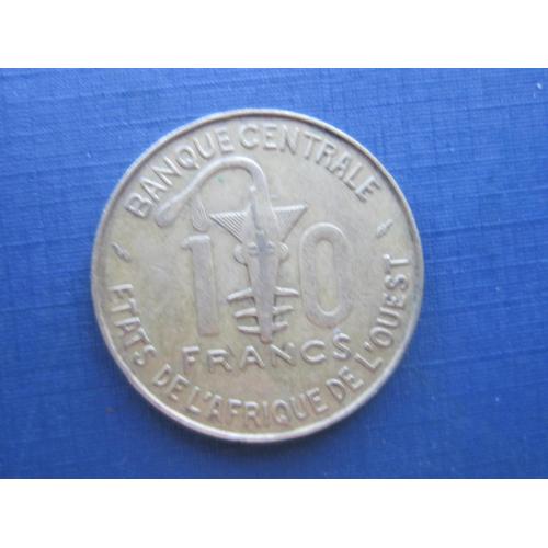 Монета 10 франков КФА Западная Африка 1979 фауна рыба антилопа