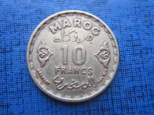 монета 10 франков Марокко 1951