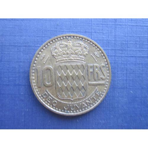 Монета 10 франков Монако 1950