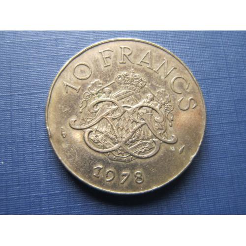 Монета 10 франков Монако 1978