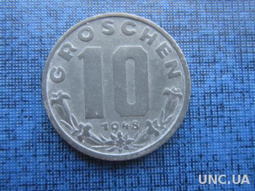 монета 10 грошен Австрия 1948 цинк
