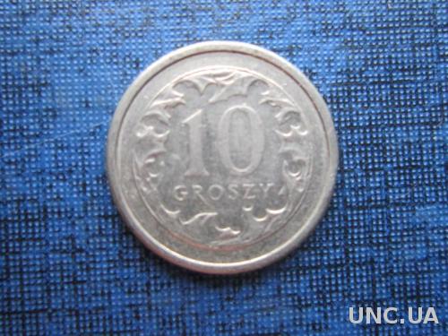 монета 10 грошей Польша 2007