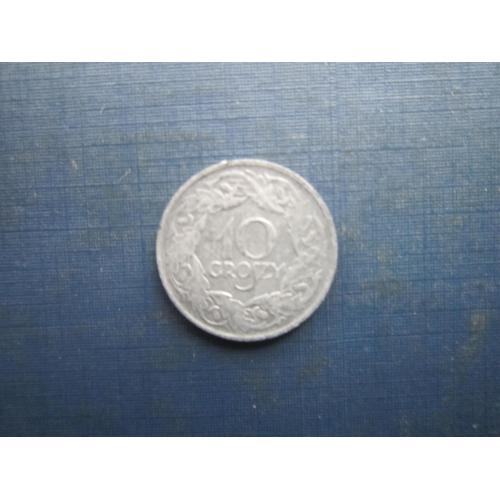 Монета 10 грошей Польща 1923 цинк