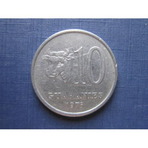 Монета 10 гуарани Парагвай 1975 фауна корова бык