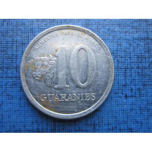 Монета 10 гуарани Парагвай 1984 ФАО фауна корова