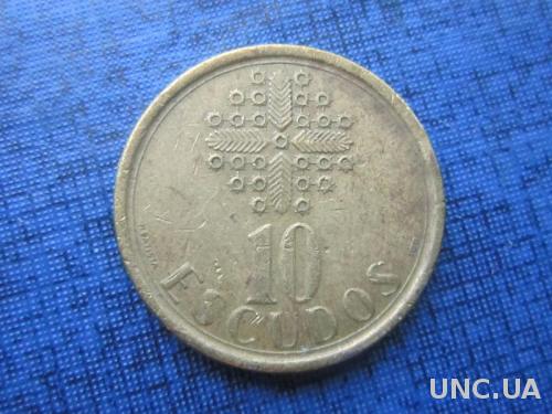 Монета 10 ишкуду Португалия 1987
