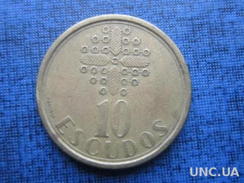 Монета 10 ишкуду Португалия 1989
