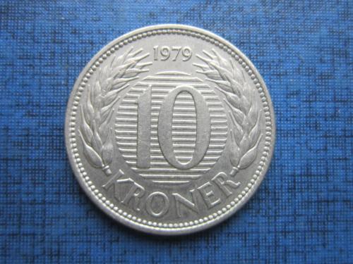 Монета 10 крон Дания 1979