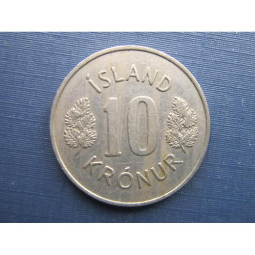 Монета 10 крон Исландия 1971