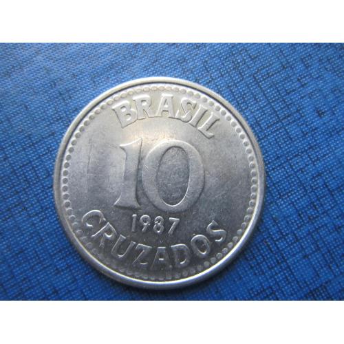 Монета 10 крузадо Бразилия 1987