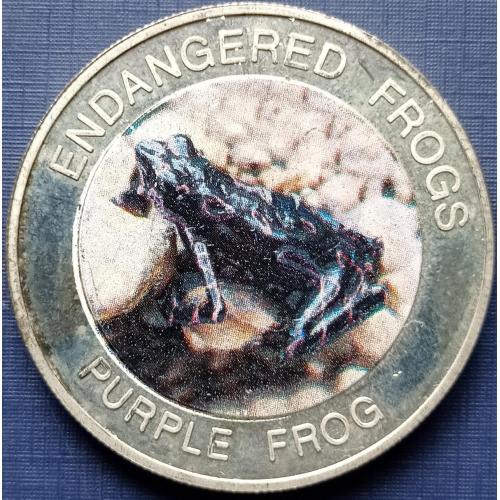 Монета 10 квача Малави 2010 посеребрение цветная фауна перламутровая лягушка