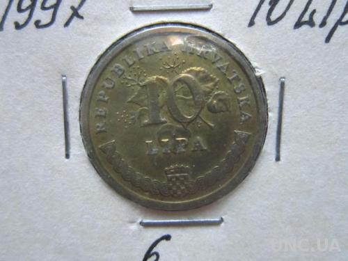 Монета 10 липа Хорватия 1997 флора
